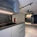 Built-in TV console with hidden storage solution